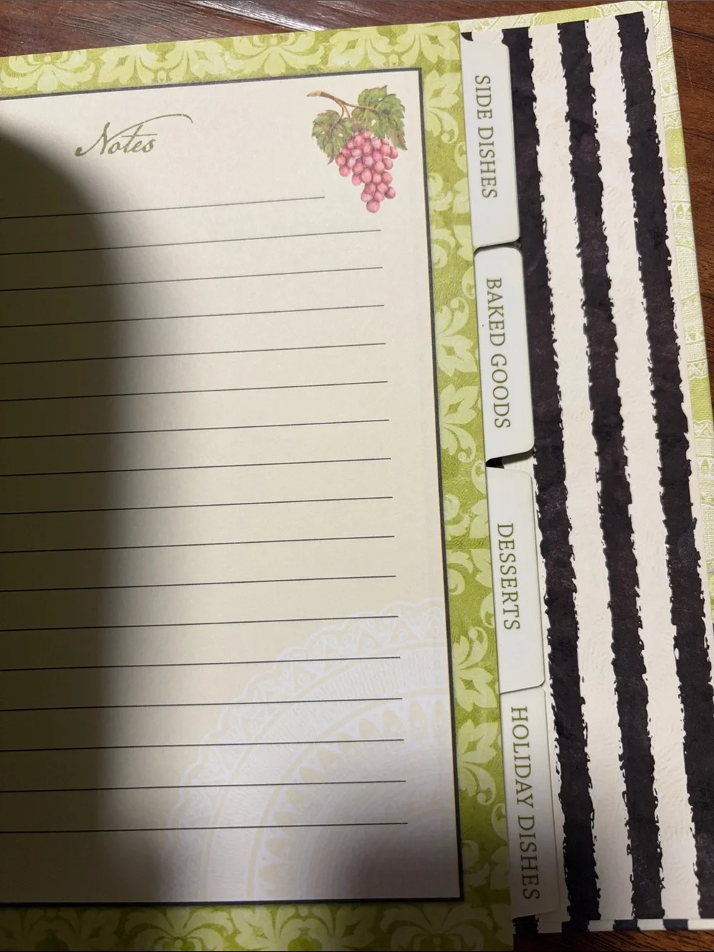 Pear-Themed Recipe Blank Cookbook Booklet - Green, Yellow, Black